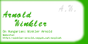 arnold winkler business card